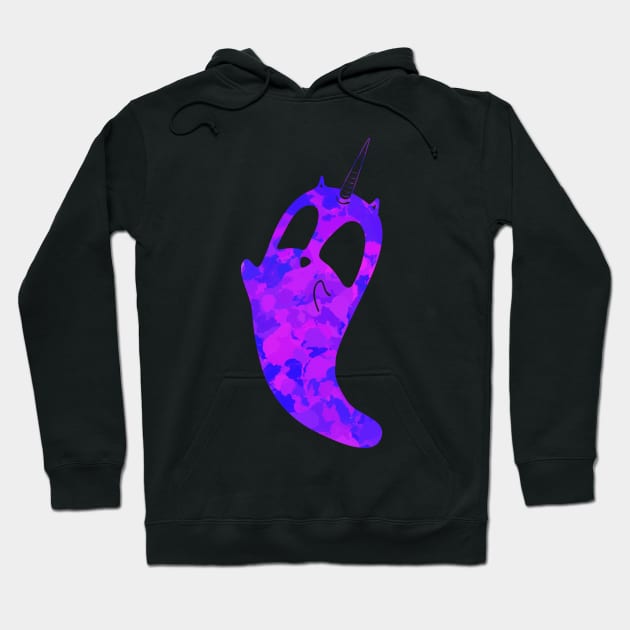 Purple splatter unicorn cat ghost Hoodie by Surplusweird